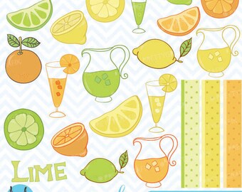 citrus lime, lemon, orange clipart commercial use, vector graphics, digital clip art, digital images - CL303
