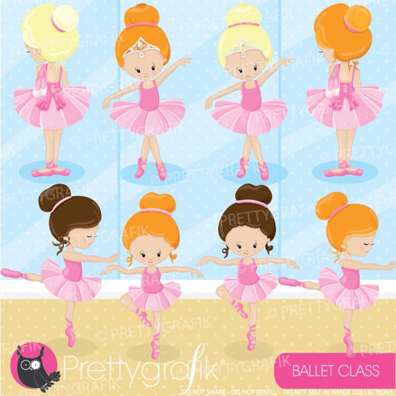 Ballet class clipart commercial use, vector graphics, digital clip art, digital images CL895 image 2