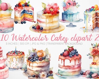 Cakes 1 watercolor, clipart, clipart commercial use, illustration,  clip art, digital images - GC0006