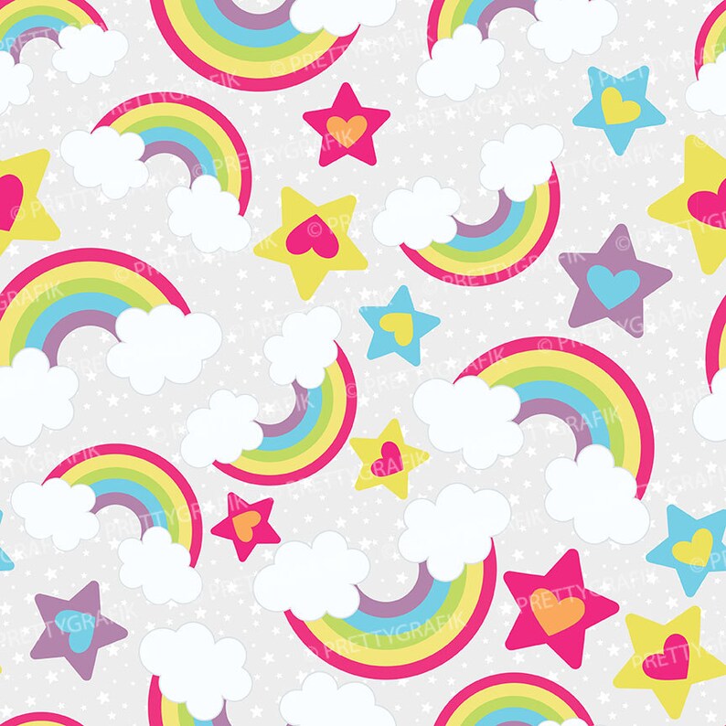 Unicorn pony digital paper, commercial use, scrapbook patterns, background PS647 zdjęcie 3