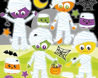 Halloween Mummy, clipart, clipart commercial use,  vector graphics,  clip art, digital images - CL1822