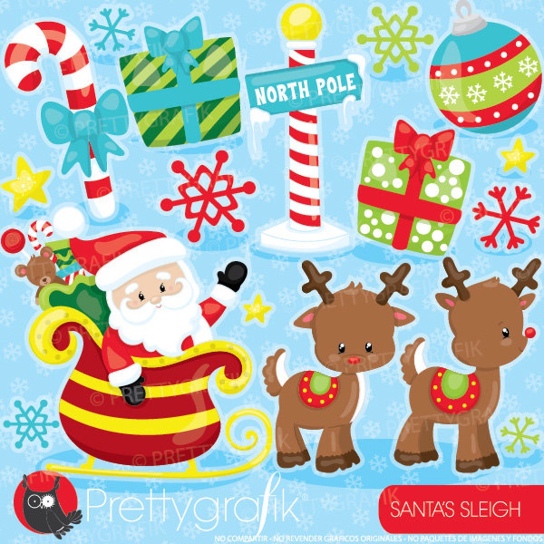 Santa's Schlitten Zeichen Clipart kommerzielle Nutzung -  Schweiz