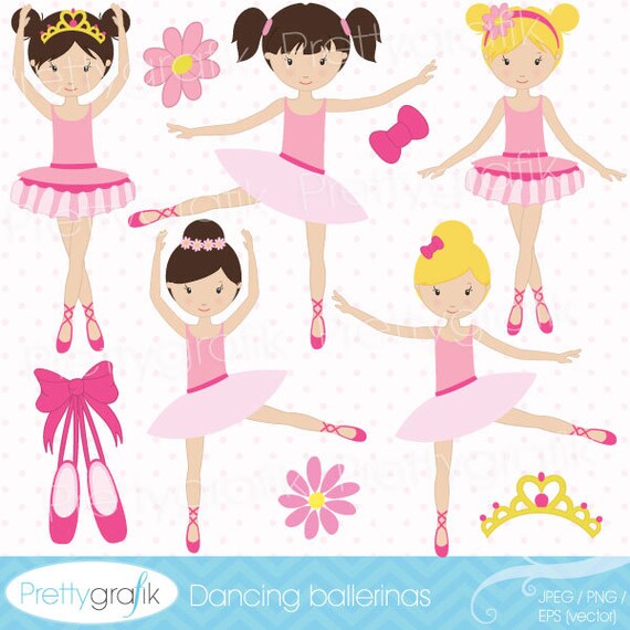 ballerina clipart commercial use, vector graphics, digital clip art, digital image, dancing - CL533 Il_570xn