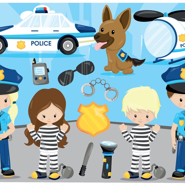 Police clipart png, graphics, printable, commercial use, instant download