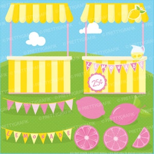 Lemonade stand clipart commercial use, vector graphics, digital clip art, digital images CL682 image 2