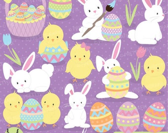 easter bunny clipart commercial use, vector graphics, digital clip art, digital images  - CL506