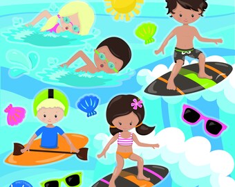 Water Sports, clipart, clipart commercial use,  vector graphics,  clip art, digital images - CL1776