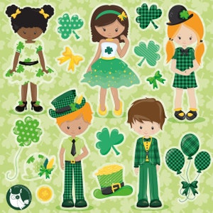 St Patricks Fashion, clipart, clipart commercial use,  vector graphics,  clip art, digital images - CL1424