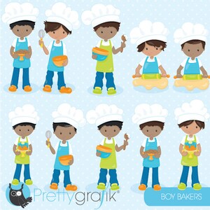 baking boys clipart commercial use, vector graphics, digital clip art, digital images CL845 image 2