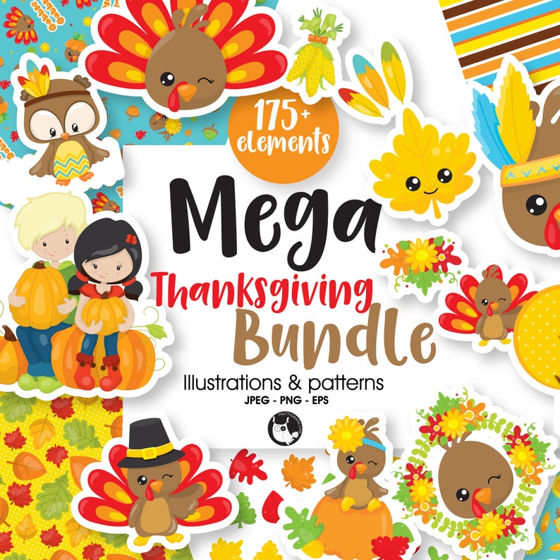 25 Off Sale Thanksgiving Bundle Graphic Set Thanksgiving Etsy