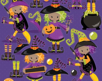 Halloween clipart commercial use, witch clipart vector graphics, witches digital clip art, wand digital images - CL1014