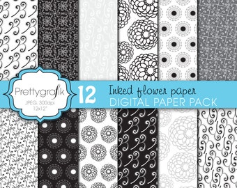 wedding floral digital paper, commercial use, scrapbook patterns, background - PS625