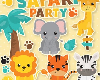 Safari party clipart commercial use, vector graphics, digital clip art, digital images - CL1247