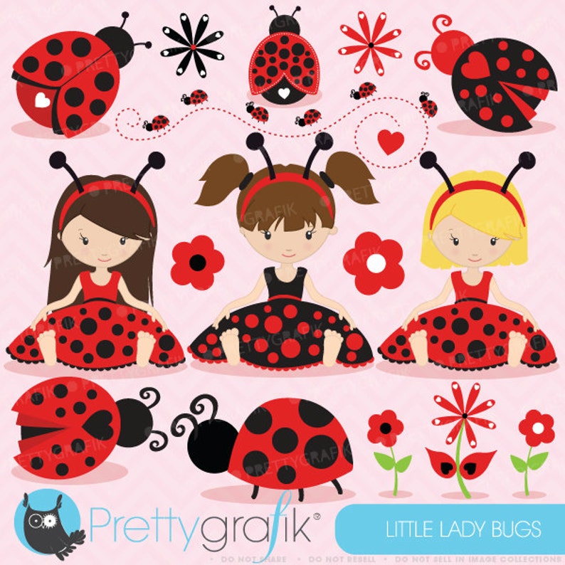 Ladybug clipart commercial use, ladybug vector graphics, digital clip art, digital images CL617 image 1