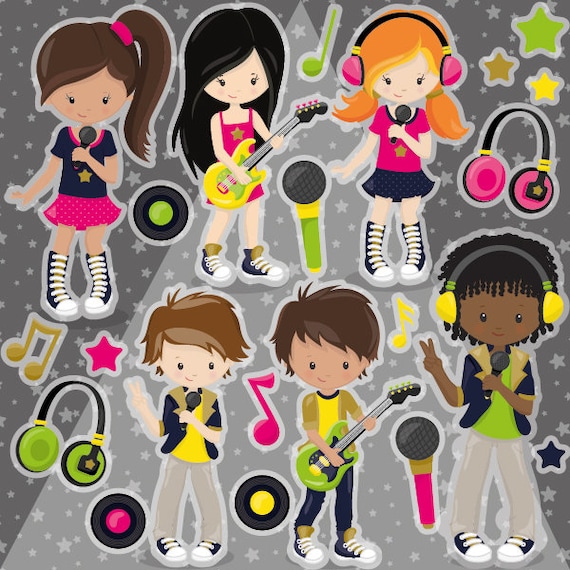 Kids Karaoke, Clipart, Clipart Commercial Use, Vector Graphics, Clip Art,  Digital Images CL1351 - Etsy Australia