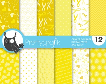 cancer ribbon digital paper, commercial use, scrapbook patterns, background - PS659