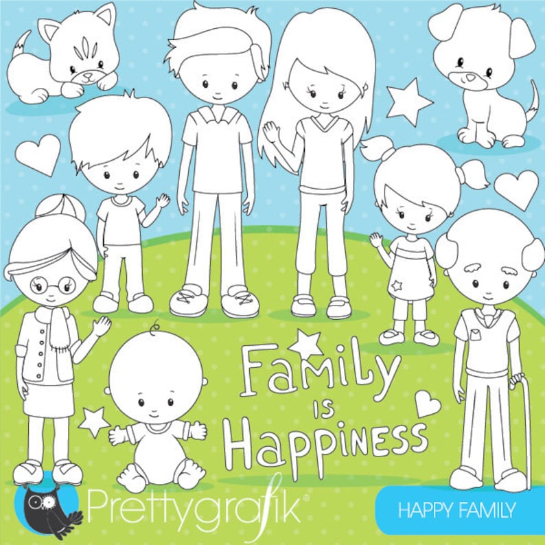 Happy family clipart commercial use, sailor graphics, digital clip art, digital images DS853 image 1