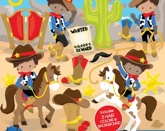 Cowboy clipart commercial use, horse vector graphics,  digital clip art, digital images, wild west - CL802