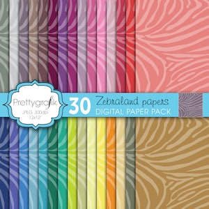 zebra animal print digital paper, commercial use, scrapbook patterns, background  - PS599