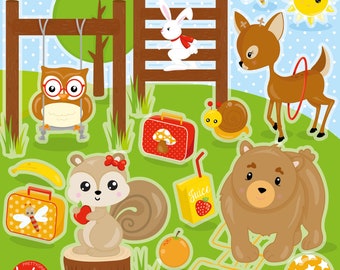 Animal Playground, clipart, clipart commercial use,  vector graphics,  clip art, digital images - CL1833