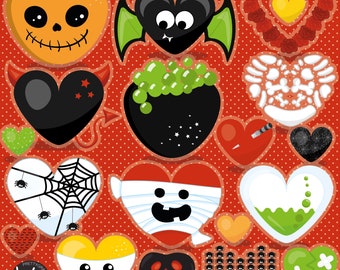 Halloween Heart, clipart, clipart commercial use,  vector graphics,  clip art, digital images - CL1821