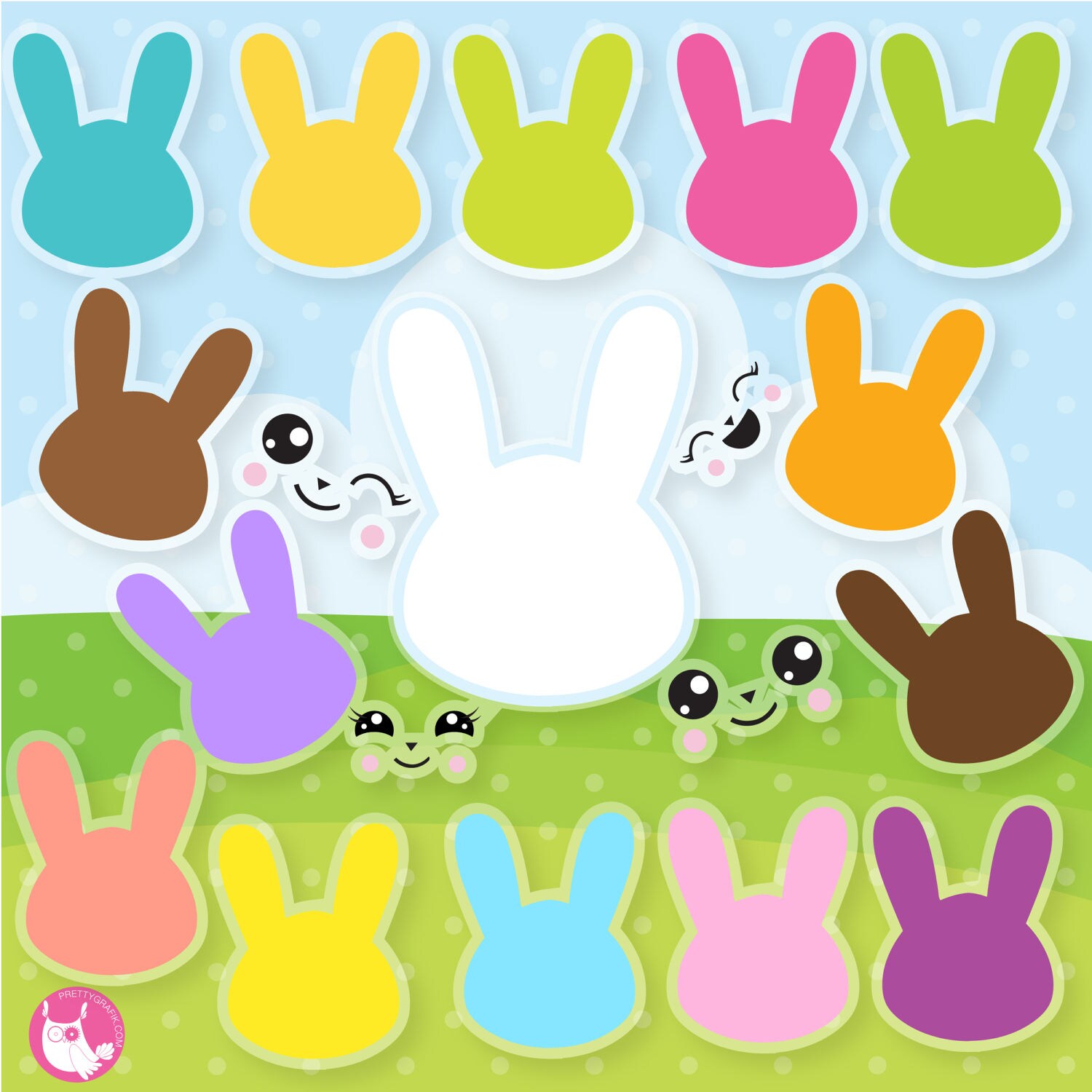 Easter Bunny Silhouette Clipart Commercial Use Vector - Etsy