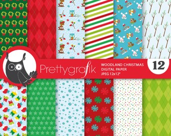 Christmas Reindeer digital paper, commercial use, scrapbook patterns, background  - PS1055