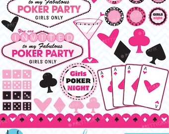 Poker party clipart, commercial use, vector graphics, digital clip art, digital images - CL394