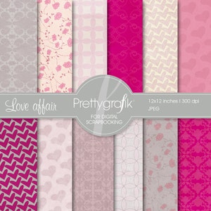 Heart digital paper, commercial use, scrapbook patterns, background PS545 image 1