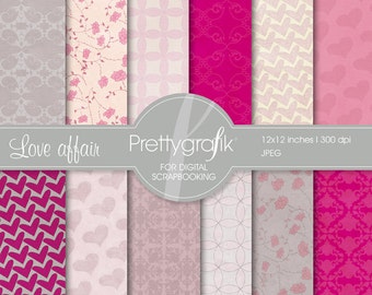 Heart digital paper, commercial use, scrapbook patterns, background - PS545