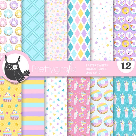 BUY 20 GET 10 OFF - Easter sweets digital paper, commercial use, scrapbook papers, background - PS997 Il_570xn