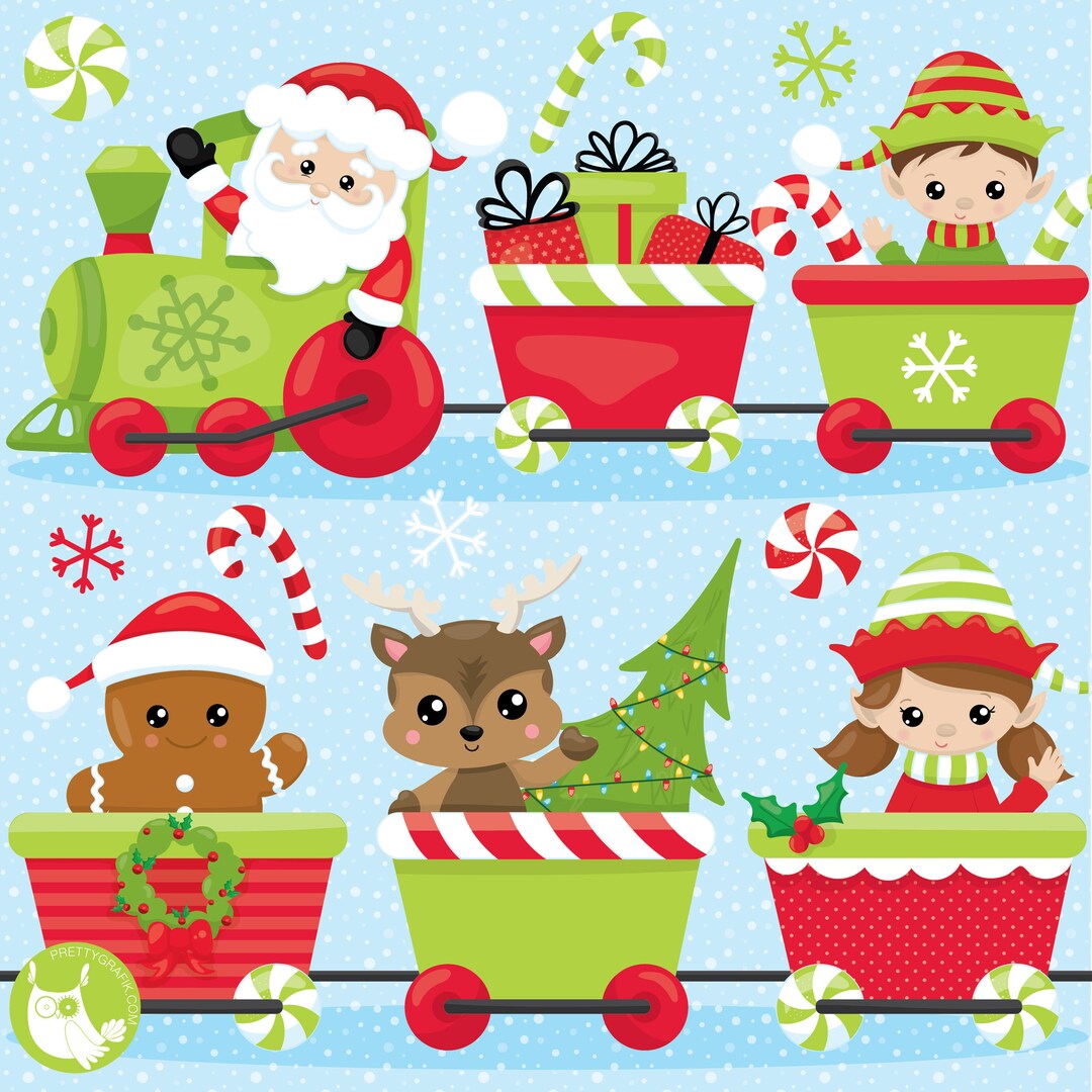 Christmas Party Train Clipart Commercial Use, Fun Party Train Vector ...
