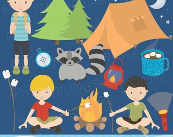 camping clipart commercial use, vector graphics, digital clip art, digital images  - CL522