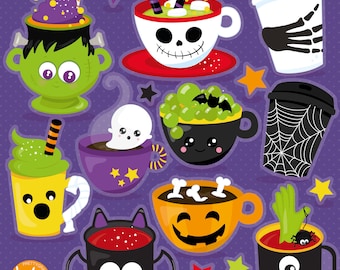 Halloween Mugs, clipart, clipart commercial use,  vector graphics,  clip art, digital images - CL1817