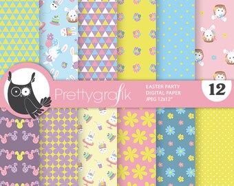 Easter Party,  papers, commercial use, scrapbook papers, background - PS1198