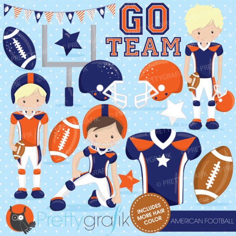 American football clipart commercial use, football vector graphics, super bowl digital clip art, digital images CL723 image 1