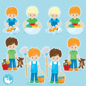 Chore clipart commercial use, chore chart vector graphics, boys digital clip art, digital images CL1032 image 2