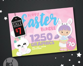 Easter BUNDLE graphic set,  love clipart commercial use, Easter clipart, vector graphics, digital images
