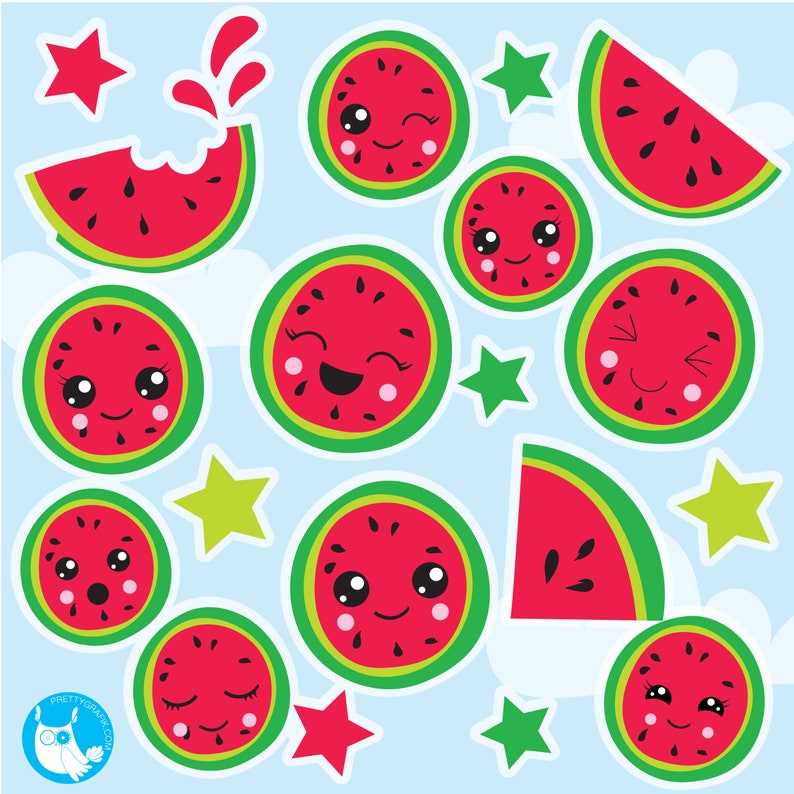 Watermelons clipart commercial use, vector graphics, digital clip art, digital images CL1255 image 1