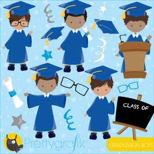 Graduation boys clipart commercial use, vector graphics, digital clip art, digital images CL788 zdjęcie 1