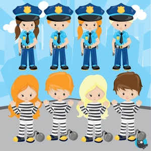 Police clipart commercial use, police officer vector graphics, police kids digital clip art, digital images CL964 image 2