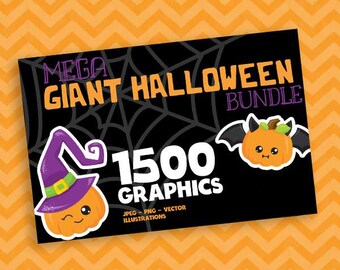 Halloween BUNDLE graphic set,  Halloween clipart commercial use, fall clipart, vector graphics, digital images