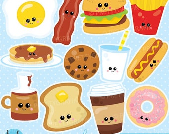 Perfect pair Food characters clipart commercial use, Food clipart vector graphics, digital clip art, friends - CL932