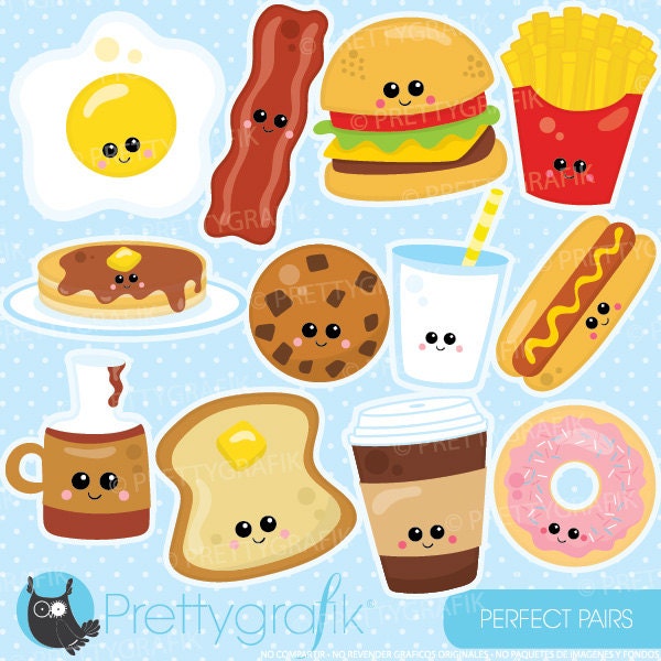 Perfect Pair Food Characters Clipart Commercial Use Food - Etsy