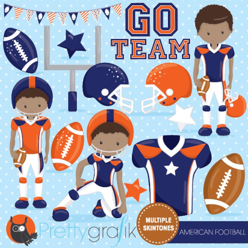 Utilisation commerciale de clipart de football américain, graphiques vectoriels de football, clipart numérique super bowl, images numériques CL1009 image 1