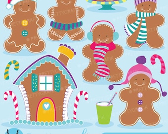 Gingerbread man clipart commercial use, vector graphics, digital clip art, digital images  - CL597