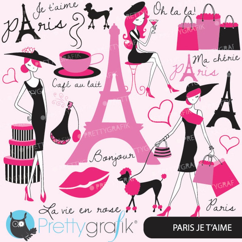 paris fashion clipart for scrapbooking, commercial use, vector graphics, digital clip art, images CL556 image 1