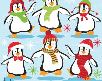 Penguins clipart commercial use, vector graphics, digital clip art, digital images  - CL586