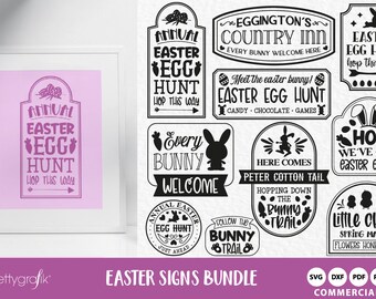 Easter Sign craft BUNDLE graphic set, SVG files, DXF, clipart commercial use,  clipart, vector graphics, digital images, cutting files