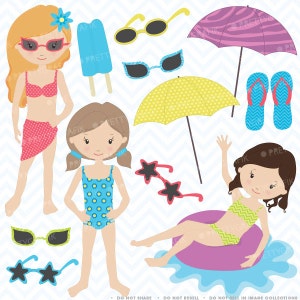 pool party clipart commercial use, vector graphics, digital clip art, digital images CL450 image 2